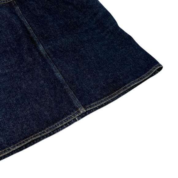 CHANEL Vintage 96P CC Mark Logo Denim Skirt #36 Dark Blue Yellow Cotton [106356] - Picture 8 of 13